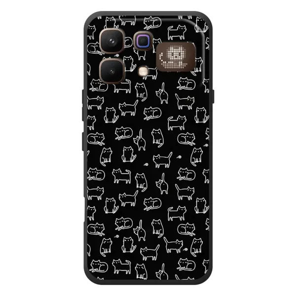 Чехол с рисунком «Котики на черном» для Infinix Note 60 Pro Чехол с рисунком «Котики на черном» для Infinix Note 60 Pro