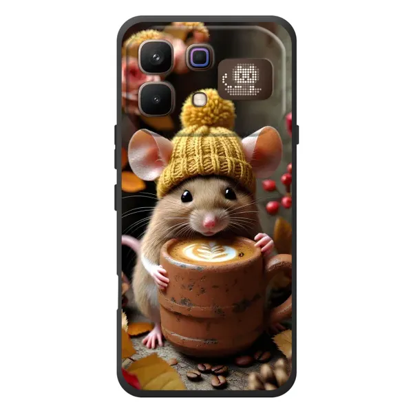Чехол с рисунком «Мышка с кофе» для Infinix Note 60 Pro Чехол с рисунком «Мышка с кофе» для Infinix Note 60 Pro