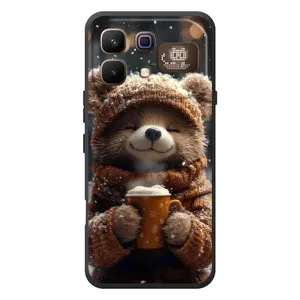 Печатный чехол «Зверята с кофе» для Infinix Note 60 Pro (Медвежонок с кофе)