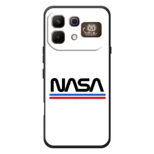 Силиконовый бампер с принтом "Наса" на Infinix Note 60 Pro (NASA на белом фоне)