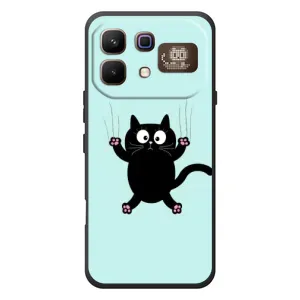 Силиконовый чехол с котиком для Infinix Note 60 Pro (Падающий кот)
