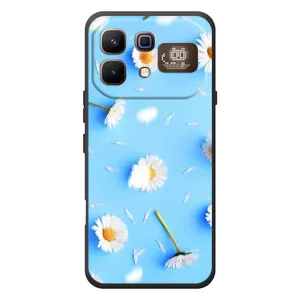 Чохол з Квітами для Infinix Note 60 Pro (ромашки на блакитному)