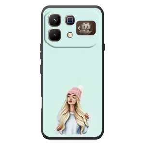 Силіконовый Чохол на Infinix Note 60 Pro з картинкой Модных девушек (В шапці)