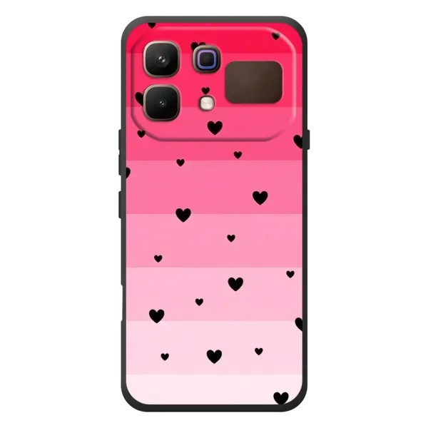 Чехол с рисунком «Чорные сердечки» для Infinix Note 60 Чехол с рисунком «Чорные сердечки» для Infinix Note 60