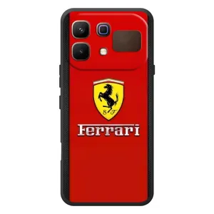 Силиконовый бампер с картинкой машины на Infinix Note 60 (Ferrari Logo)