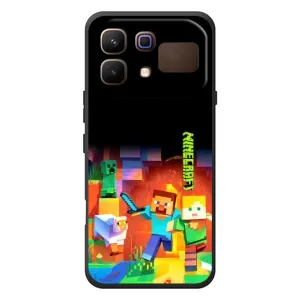 Чехлы для Infinix Note 60 (Персонажи Майн Крафт) (Герой Майнкрафт)
