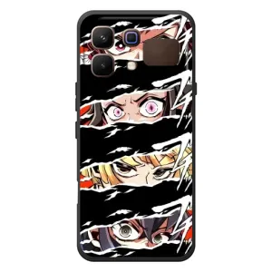 Силіконові чохлі з очіма Anime для Інфінікс Ноут 60 (Очі на чорному)