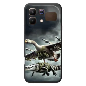 Чехол с мемами тралалело тралала для Infinix Note 60 (Гусини и крокодило)