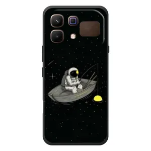 Силиконовый Чехол с принтом "Космонавты" на Infinix Note 60 (Космонавт на рыбалке)