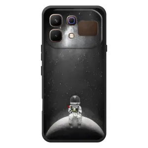 Силиконовый Чехол с принтом "Космонавты" на Infinix Note 60 (Космонавт романтик)