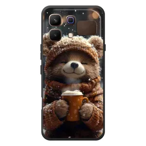 Друкований чохол 'Звірята з кавою' для Infinix Note 60 (Ведмедик з кавою)