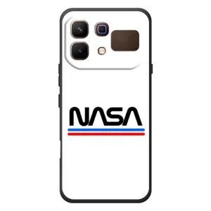 Силиконовый бампер с принтом "Наса" на Infinix Note 60 (NASA на белом фоне)