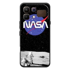 Силиконовый бампер с принтом "Наса" на Infinix Note 60 (Nasa на луне)
