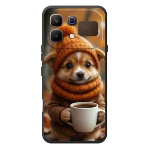 Друкований чохол 'Звірята з кавою' для Infinix Note 60 (Песик з кавою)