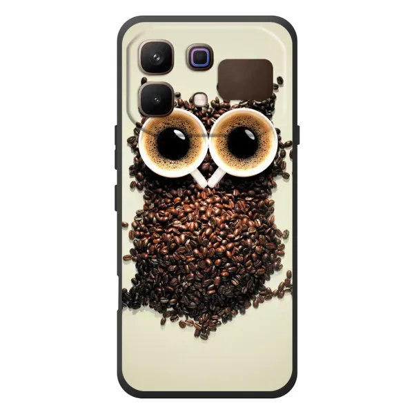 Чехол с рисунком «Сова с зерен кофе» для Infinix Note 60 Чехол с рисунком «Сова с зерен кофе» для Infinix Note 60