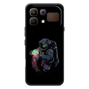 Силиконовый Чехол с принтом "Космонавты" на Infinix Note 60 (В руках земля)