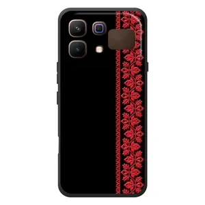 Силиконовый Чехол на Infinix Note 60 с картинкой Вышиванки (Вышиванка на черном)