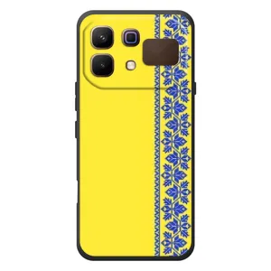 Силиконовый Чехол на Infinix Note 60 (Вышиванка на желтом)