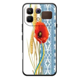 Силиконовый Чехол на Infinix Note 60 с картинкой Вышиванки (Вышиванка с цветком)