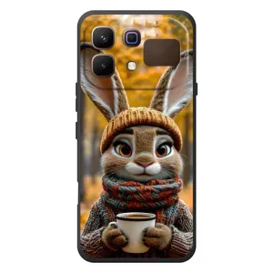 Друкований чохол 'Звірята з кавою' для Infinix Note 60 (Зайчик з кавою)