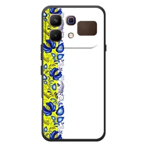 Силиконовый Чехол на Infinix Note 60 с картинкой Вышиванки (Желто-синяя вышиванка)