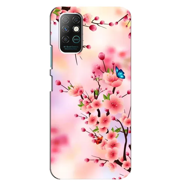 Чехол с рисунком «Бабочки на сакуре» для Infinix Note 8