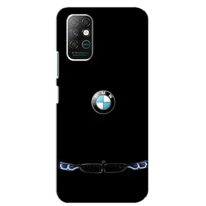 Силіконовий бампер з картинкою машини на Infinix Note 8 (Чорний BMW)