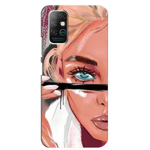 Силиконовый Чехол на Infinix Note 8 с картинкой Стильных Девушек (Девушка и ресницы)