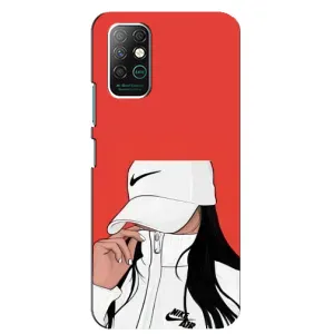 Силиконовый Чехол на Infinix Note 8 с картинкой Стильных Девушек (Девушка Nike)