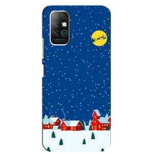 Силиконовый бампер на рождество для Infinix Note 8 (Город в снегу)