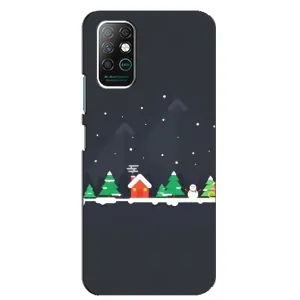 Силиконовый бампер на рождество для Infinix Note 8 (Город зимний)