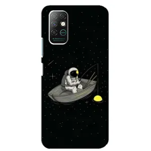Силиконовый Чехол с принтом "Космонавты" на Infinix Note 8 (Космонавт на рыбалке)