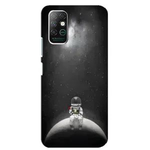 Силиконовый Чехол с принтом "Космонавты" на Infinix Note 8 (Космонавт романтик)