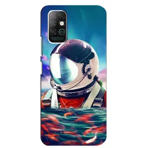 Силиконовый Чехол с принтом "Космонавты" на Infinix Note 8 (Космонавт в воде)