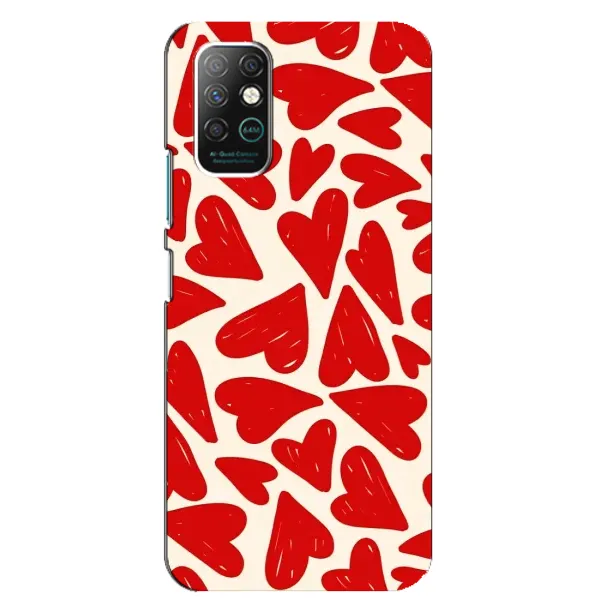 Чехол с рисунком «Красные сердечка» для Infinix Note 8 Чехол с рисунком «Красные сердечка» для Infinix Note 8