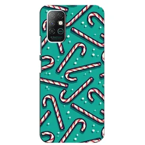 Силиконовый бампер на рождество для Infinix Note 8 (Леденцы)