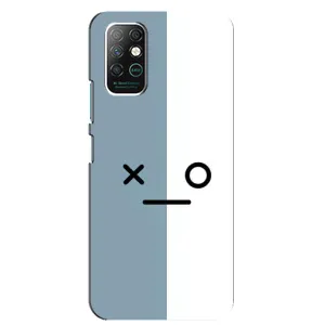 Силиконовые Чехлы (смешные стикеры) для Infinix Note 8 (Серо-белый)