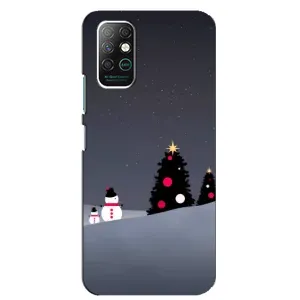 Чехлы на Новый Год Infinix Note 8 (Снеговички)
