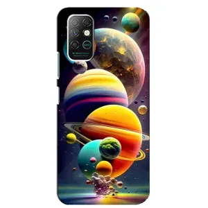 Чехол (ТПУ) с планетами на Infinix Note 8 (Солнечна система)