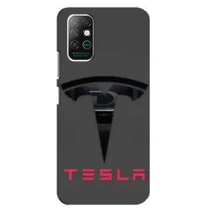 Силіконовий бампер з картинкою машини на Infinix Note 8 (Logo TESLA)