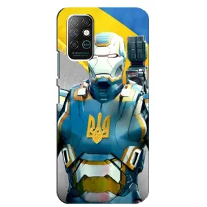 Силиконовый Чехол на Infinix Note 8 (Я-Украина) (Украинский робокоп)