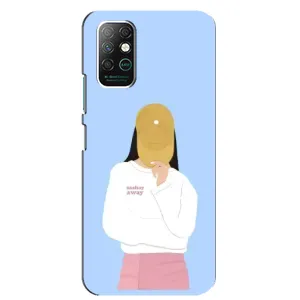 Силиконовый Чехол на Infinix Note 8 с картинкой Стильных Девушек (Желтая кепка)