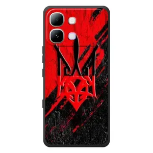 Чехлы УПА (Красно-Чёрный) на Infinix Note Edge (Герб в цвете УПА)