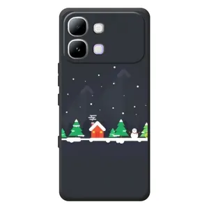 Силіконовий бампер на різдво для Infinix Note Edge (Місто зимове)