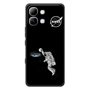 Силиконовый бампер с принтом "Наса" на Infinix Note Edge (Космонавт баскетболист)