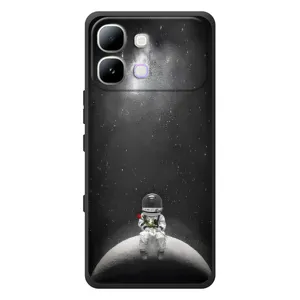 Силиконовый Чехол с принтом "Космонавты" на Infinix Note Edge (Космонавт романтик)