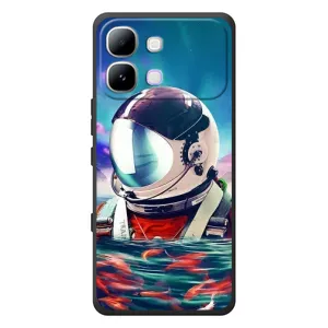 Силиконовый Чехол с принтом "Космонавты" на Infinix Note Edge (Космонавт в воде)