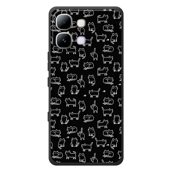 Чехол с рисунком «Котики на черном» для Infinix Note Edge