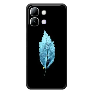 Чохол з картинками на чорному фоні для Infinix Note Edge (Листя)