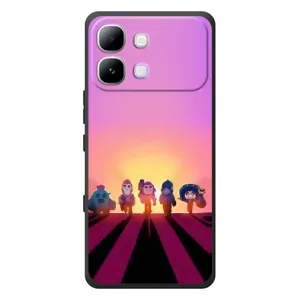 Силіконовый Чохол на Infinix Note Edge з картинкою Brawl Stars (Персонажі на заході сонця)